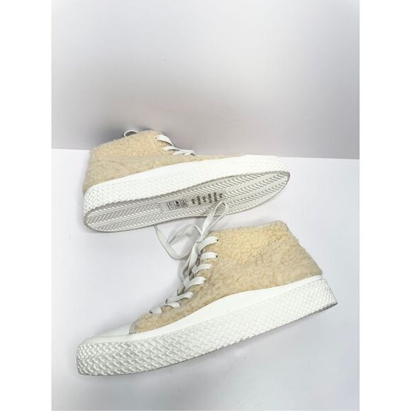 DOLCE VITA Sneakers Womens Hi Top Veola Plush Size 8.5 Fur Faux Calf Hair Suede - Picture 7 of 10